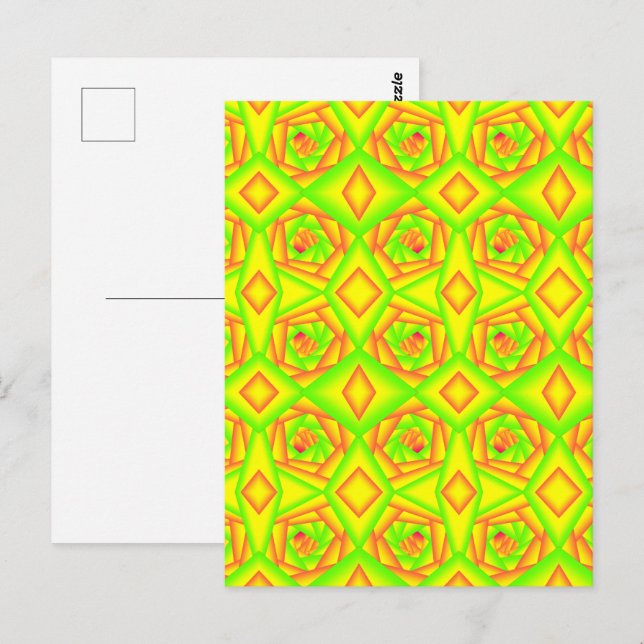 Citrus Green Orange Yellow Ombre Abstract Design Postkarte (Vorne/Hinten)