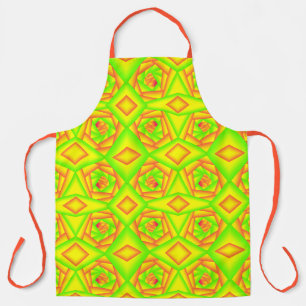 Citrus Green Orange Yellow Ombre Abstract Design Schürze