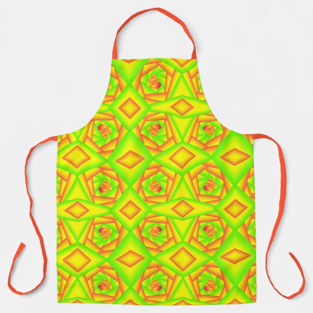Citrus Green Orange Yellow Ombre Abstract Design Schürze (Vorderseite)