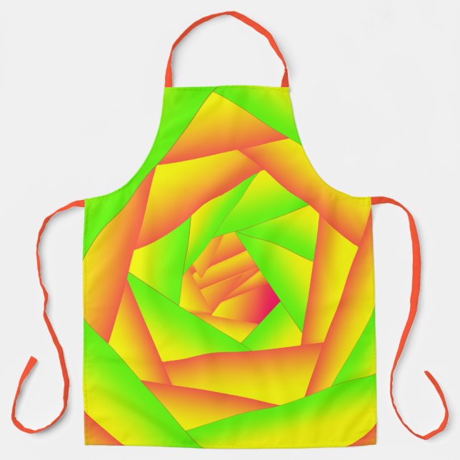Citrus Green Orange Yellow Ombre Abstract Design Schürze (Vorderseite)
