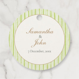 Citrus Green Striped Retro Wedding Thank You Geschenkanhänger