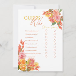 Citrus Guess Who Brautparty-Spiel Einladung