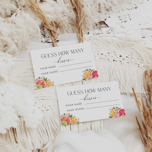 Citrus Guess Wie viele Kisses Bridal Spiel Begleitkarte (Von Creator hochgeladen)