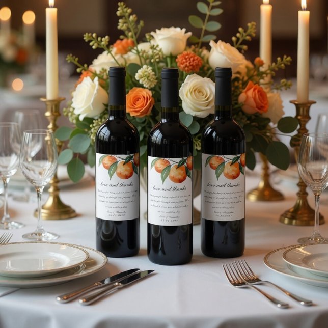 Citrus Hochzeit Mittelmeer Orange Weinetikett (Von Creator hochgeladen)
