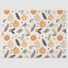 Citrus, Holly and Pine Needles Gemütliche Weihnach Seidenpapier