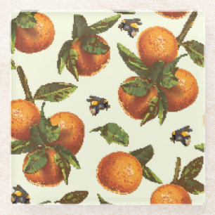Citrus & Hummeln: Vintag nahtlos Glasuntersetzer