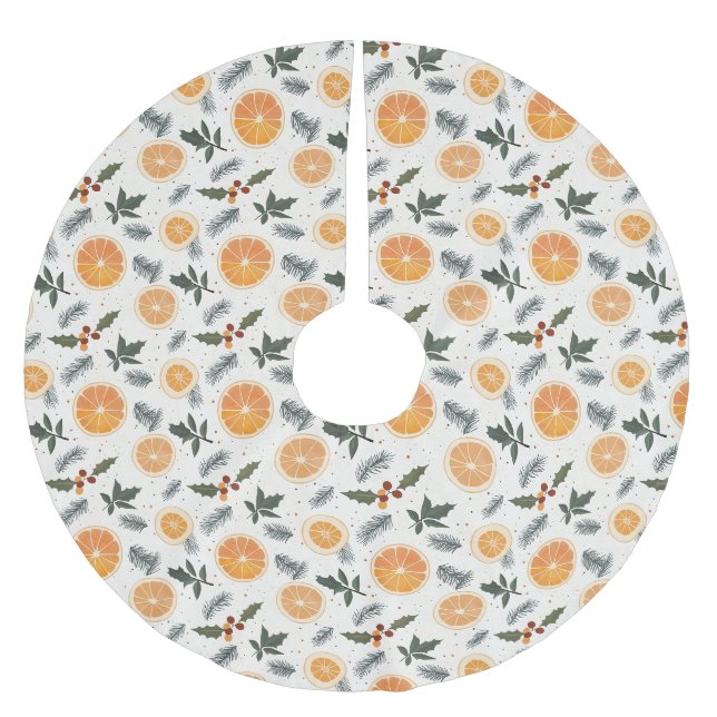 Citrus Hygge Weihnachten Polyester Weihnachtsbaumdecke (Vorderseite)