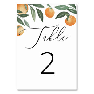 Citrus Italienische Hochzeit Rustikale Botanisch Tischnummer