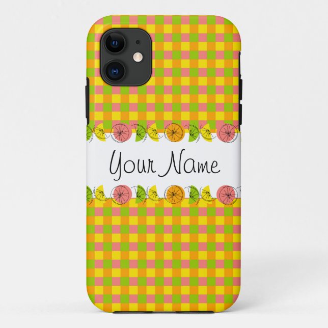Citrus Karo Name iPhone Fall Case-Mate iPhone Hülle (Rückseite)