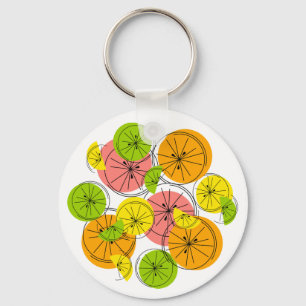 Citrus keychain aluminium circle double-sided schlüsselanhänger