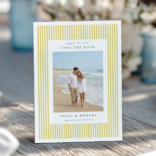 Citrus Klassisches Foto-Hochzeits-Pinstripe Save The Date