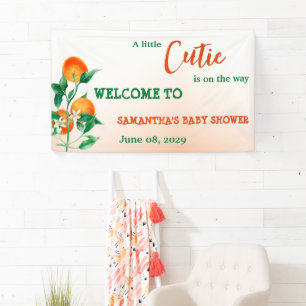 Citrus Kleine Süsse auf dem Weg Orangen Babydusche Banner