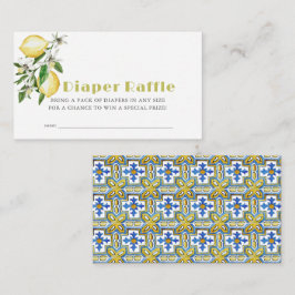 Citrus Lemon Baby Diaper Raffle Ticket Begleitkarte