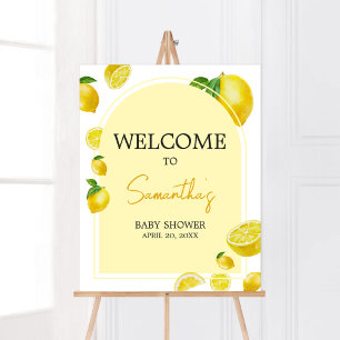 Citrus Lemon Baby Dusche Willkommen Poster