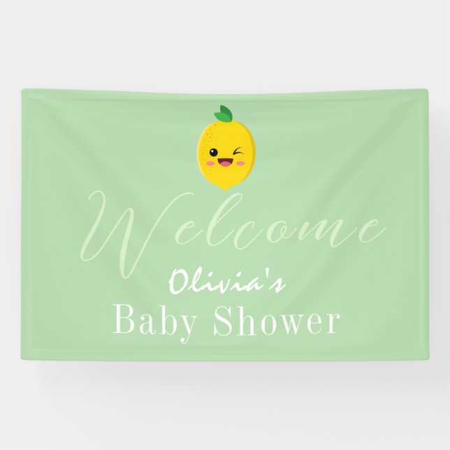 Citrus Lemon Baby Shower Banner (Horizontal)