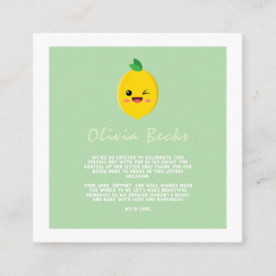 Citrus Lemon Baby Shower Begleitkarte