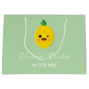 Citrus Lemon Baby Shower Große Geschenktüte