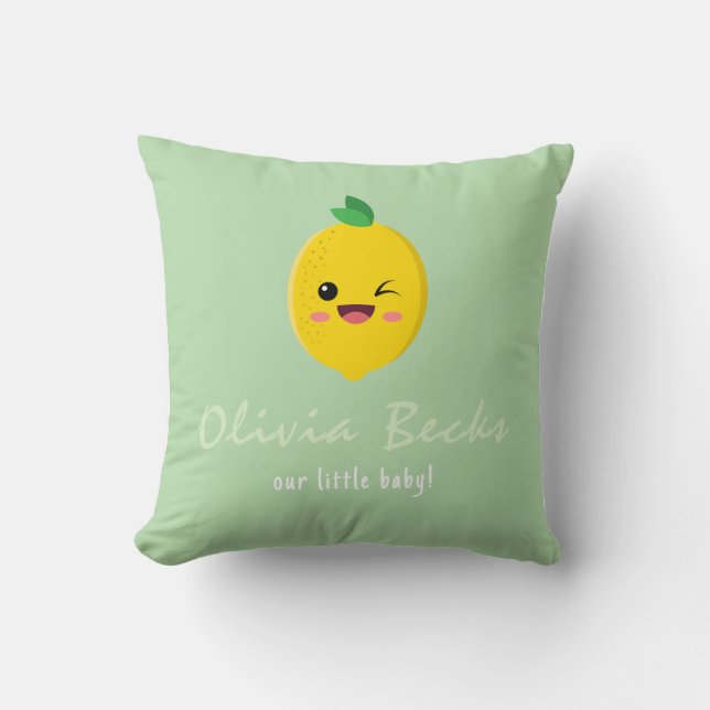 Citrus Lemon Baby Shower Kissen (Vorderseite)
