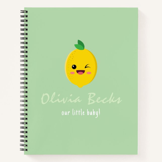 Citrus Lemon Baby Shower Notizbuch (Vorderseite)