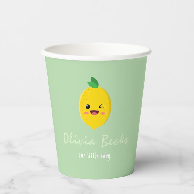 Citrus Lemon Baby Shower Pappbecher (Vorderseite)