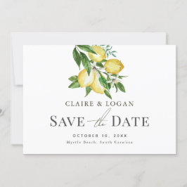 Citrus Lemon Floral Wasserfarbe Save the Date Einladung
