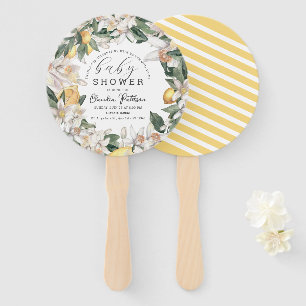 Citrus Lemon Floral Watercolor Babydusche Fächer