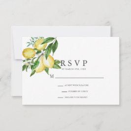 Citrus Lemon Floral Watercolor RSVP