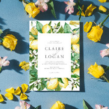 Citrus Lemon Floral Watercolor Wedding