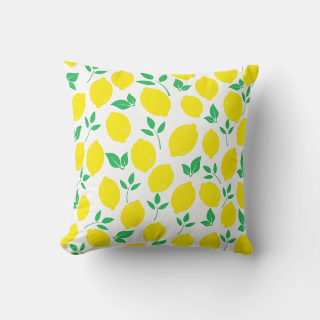 Citrus Lemon Fruit Pattern Throw Kissen (Vorderseite)