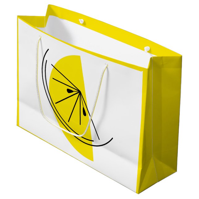 Citrus Lemon Geschenktasche groß Große Geschenktüte (Vorderseite Schrägansicht)