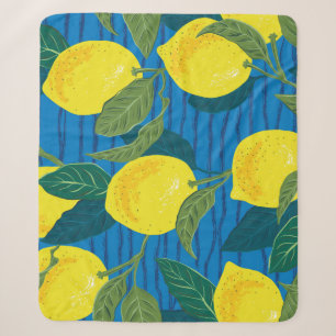 Citrus Lemon: HandGezeichnet Vintag nahtlos. Sherpadecke