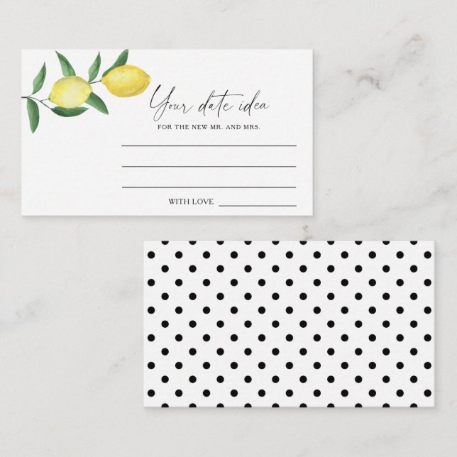 Citrus Lemon - Ideenaustausch Datum jar Begleitkarte (Vorne/Hinten)