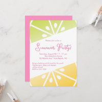 Citrus Lemon Limon Pink & Gelb Sommer Party