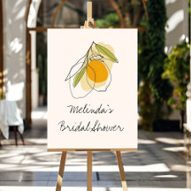 Citrus Lemon Minimalistisch Line Zeichnend Brautpa