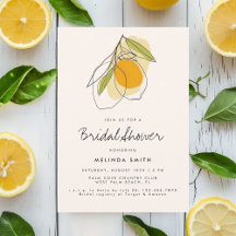 Citrus Lemon Modernes Minimalistisches Brautparty