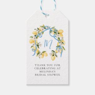 Citrus Lemon Monogram Brautparty Geschenkanhänger