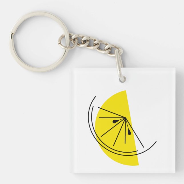 Citrus Lemon Monogram, doppelseitig Schlüsselanhänger (Vorderseite)