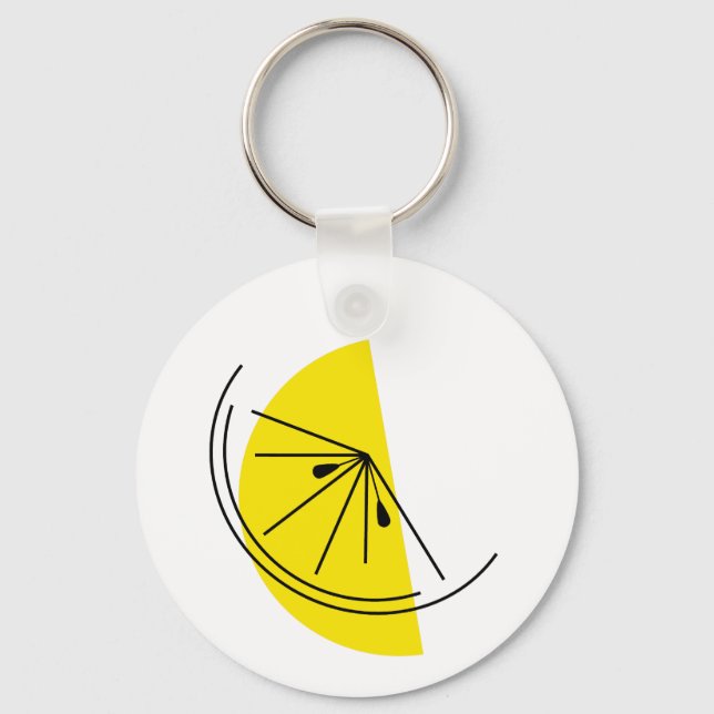 Citrus Lemon Monogram Schlüsselanhänger Aluminium  (Vorderseite)