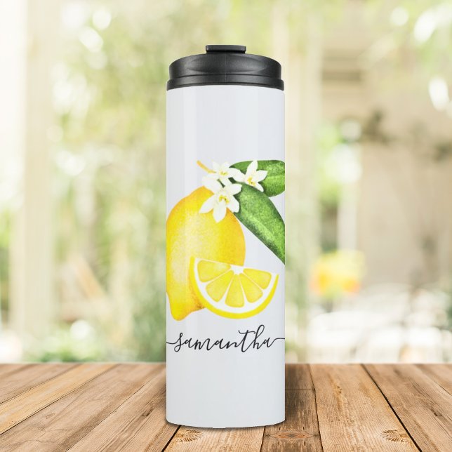 Citrus Lemon Monogram Thermosbecher (Von Creator hochgeladen)