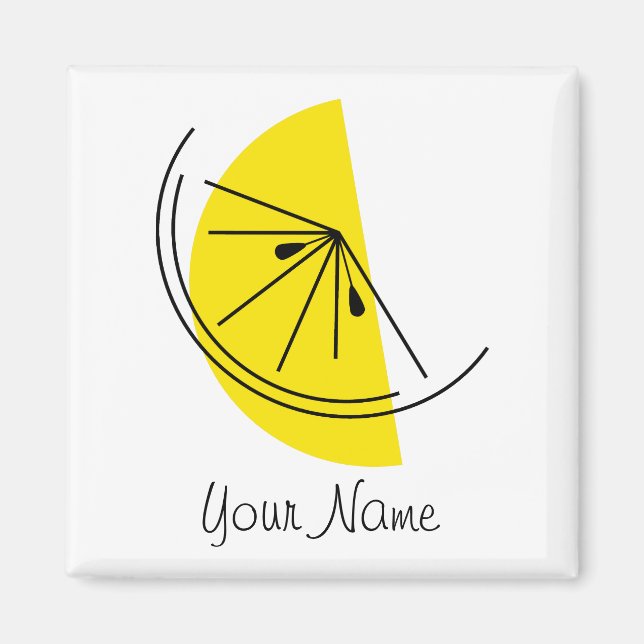 Citrus Lemon Name Magnetquadrat Magnet (Vorne)