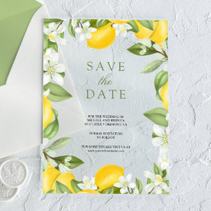Citrus Lemon Orchard Hochzeit speichern Sie das Da Acryleinladungen
