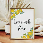 Citrus Lemon Party Lemonade Bar Sign Poster<br><div class="desc">Citrus Lemon Party Lemonade Bar Sign</div>
