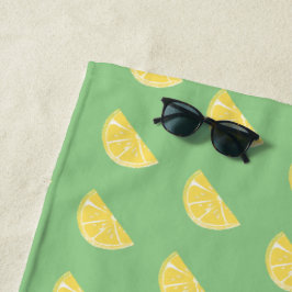 Citrus Lemon Slice Wedge Art Strandtuch