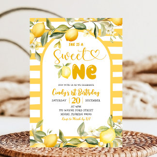 Citrus Lemon Thema Sweet One Einladung