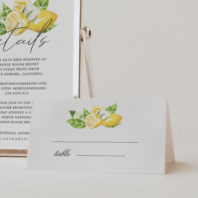 Citrus Lemon Tree Wedding Table Card (Von Creator hochgeladen)