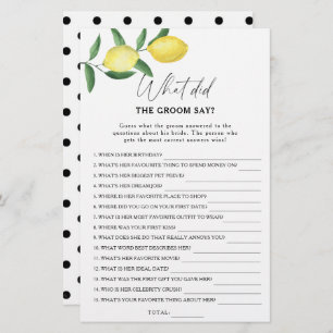 Citrus lemon - Was hat der Bräutigam zu Brautspiel