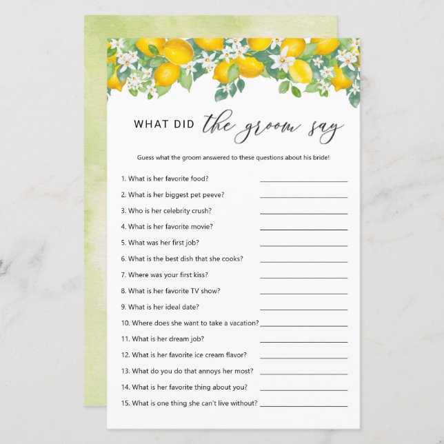 Citrus Lemon Was hat der Gräuel gesagt? (Vorne/Hinten)