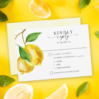 Citrus Lemon Wasserfarbe Auswahl RSVP Karte