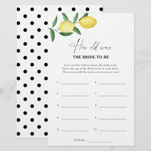 Citrus lemon - Wie alt war die Braut, um Wild zu w (Vorne/Hinten)