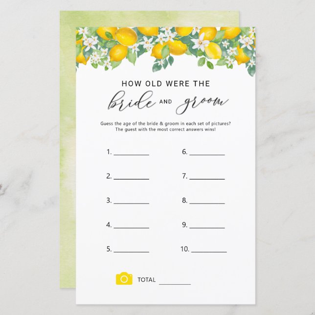 Citrus Lemon wie alt waren sie Bridal Game (Vorne/Hinten)